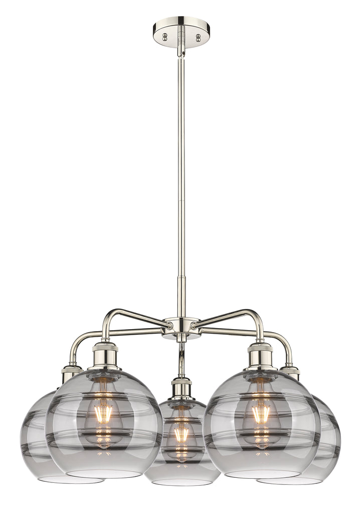 Innovations Lighting Rochester 8" Chandelier - Polished Nickel Chandeliers Innovations Lighting Light Smoke ; Glass Type: Smoked  