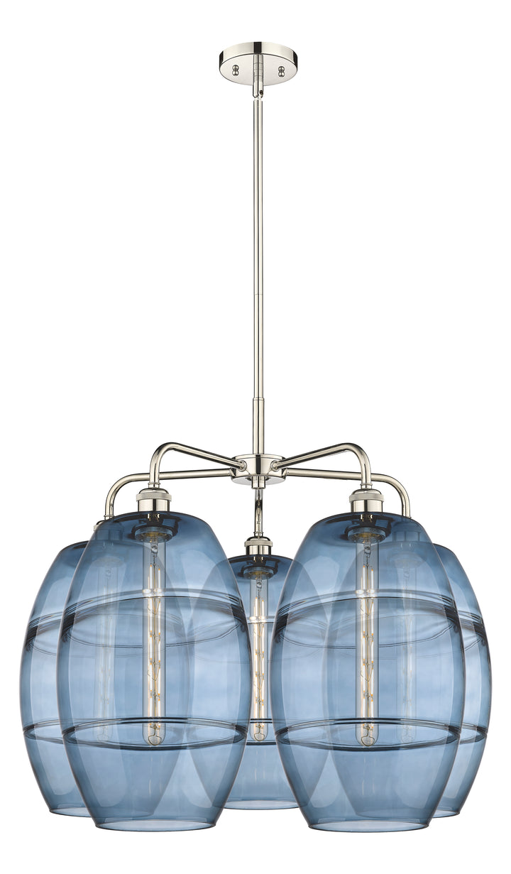 Innovations Lighting Vaz 10" Chandelier - Polished Nickel Chandeliers Innovations Lighting Blue  ; Glass Type: Blue  