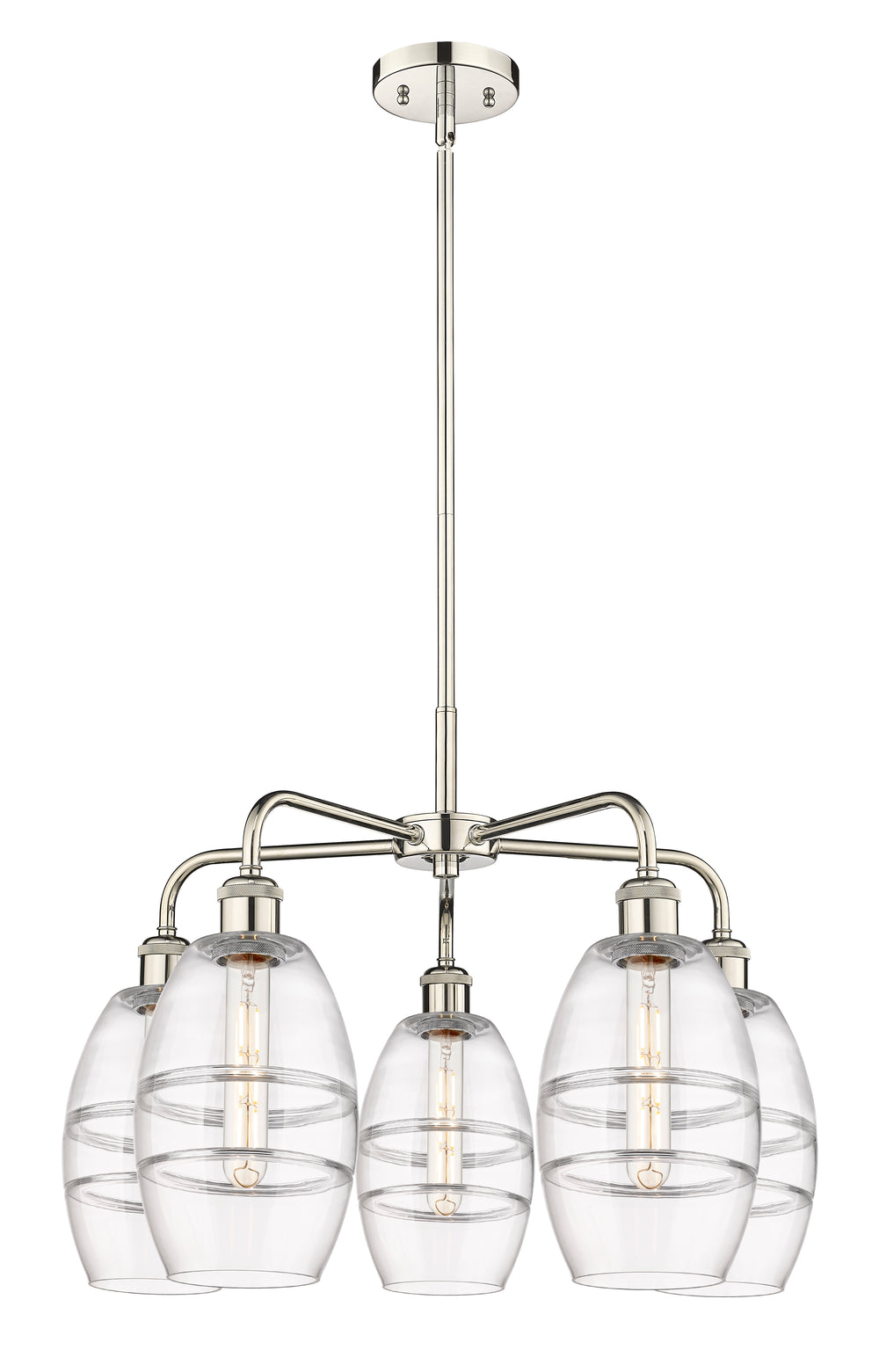 Innovations Lighting Vaz 6" Chandelier - Polished Nickel Chandeliers Innovations Lighting Clear ; Glass Type: Clear  