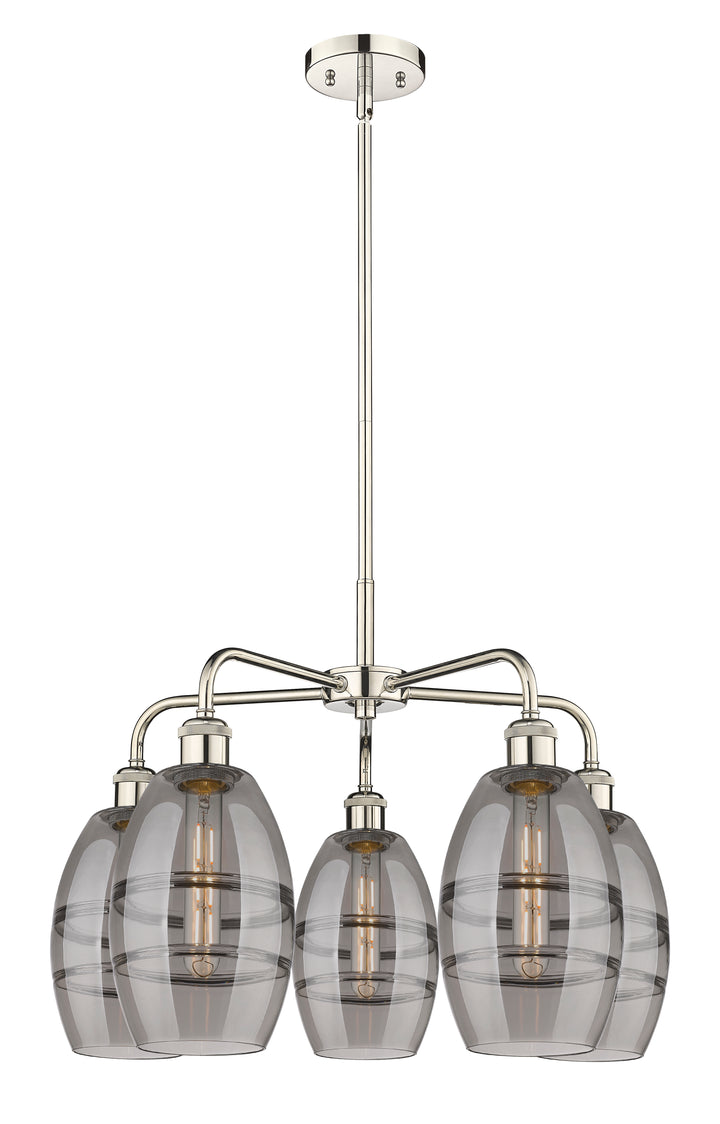 Innovations Lighting Vaz 6" Chandelier - Polished Nickel Chandeliers Innovations Lighting Light Smoke ; Glass Type: Smoked  