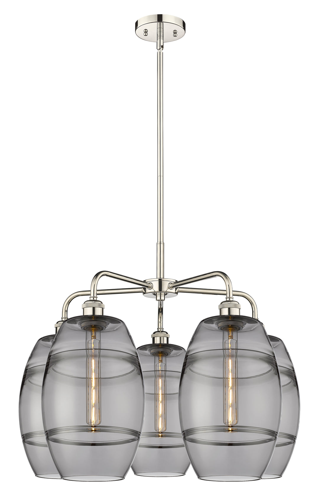 Innovations Lighting Vaz 8" Chandelier - Polished Nickel Chandeliers Innovations Lighting Light Smoke ; Glass Type: Smoked  