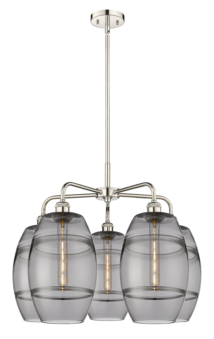 Innovations Lighting Vaz 8" Chandelier - Polished Nickel Chandeliers Innovations Lighting Light Smoke ; Glass Type: Smoked  