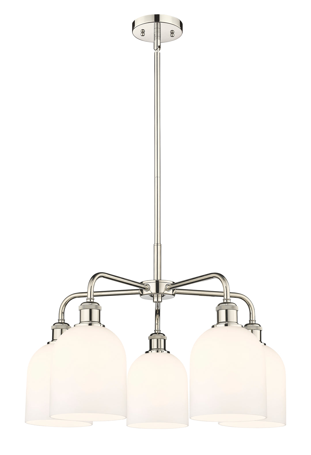 Innovations Lighting Bella 6" Chandelier Chandeliers Innovations Lighting Polished Nickel White ; Glass Type: White 