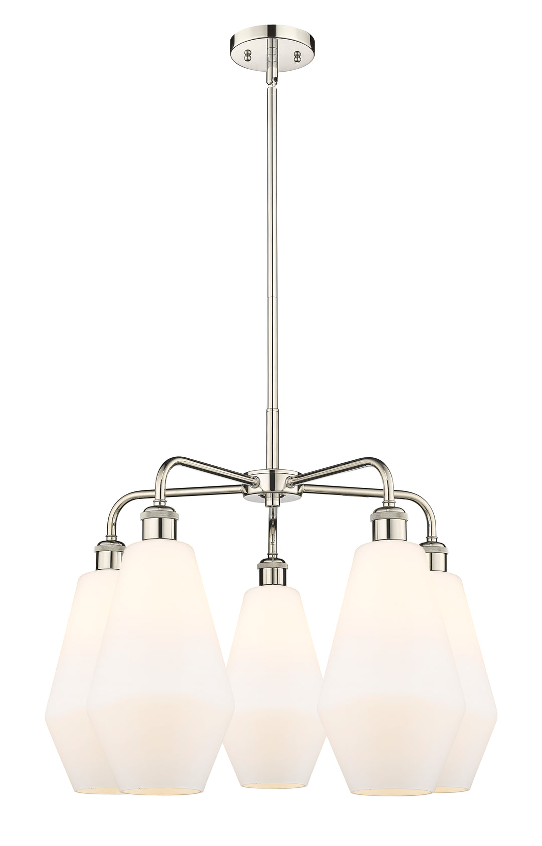 Innovations Lighting Cindyrella 7" Chandelier - Polished Nickel Chandeliers Innovations Lighting Cased Matte White ; Glass Type: White  