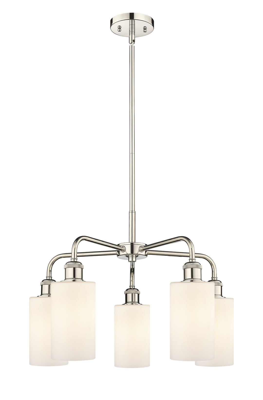 Innovations Lighting Clymer 4" Chandelier - Polished Nickel Chandeliers Innovations Lighting Matte White ; Glass Type: White  