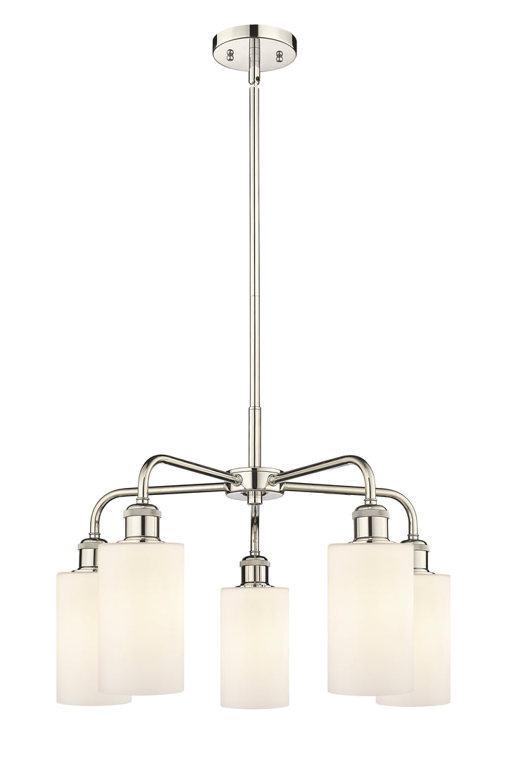 Innovations Lighting Clymer 4" Chandelier - Polished Nickel Chandeliers Innovations Lighting Matte White ; Glass Type: White  