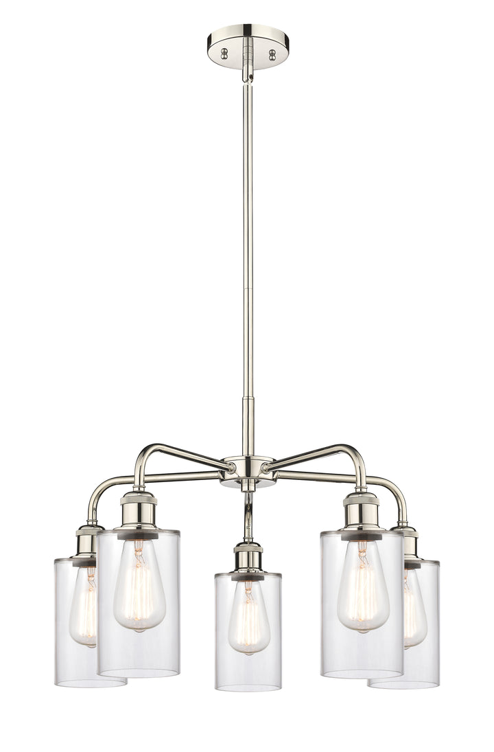 Innovations Lighting Clymer 4" Chandelier - Polished Nickel Chandeliers Innovations Lighting Clear ; Glass Type: Clear  