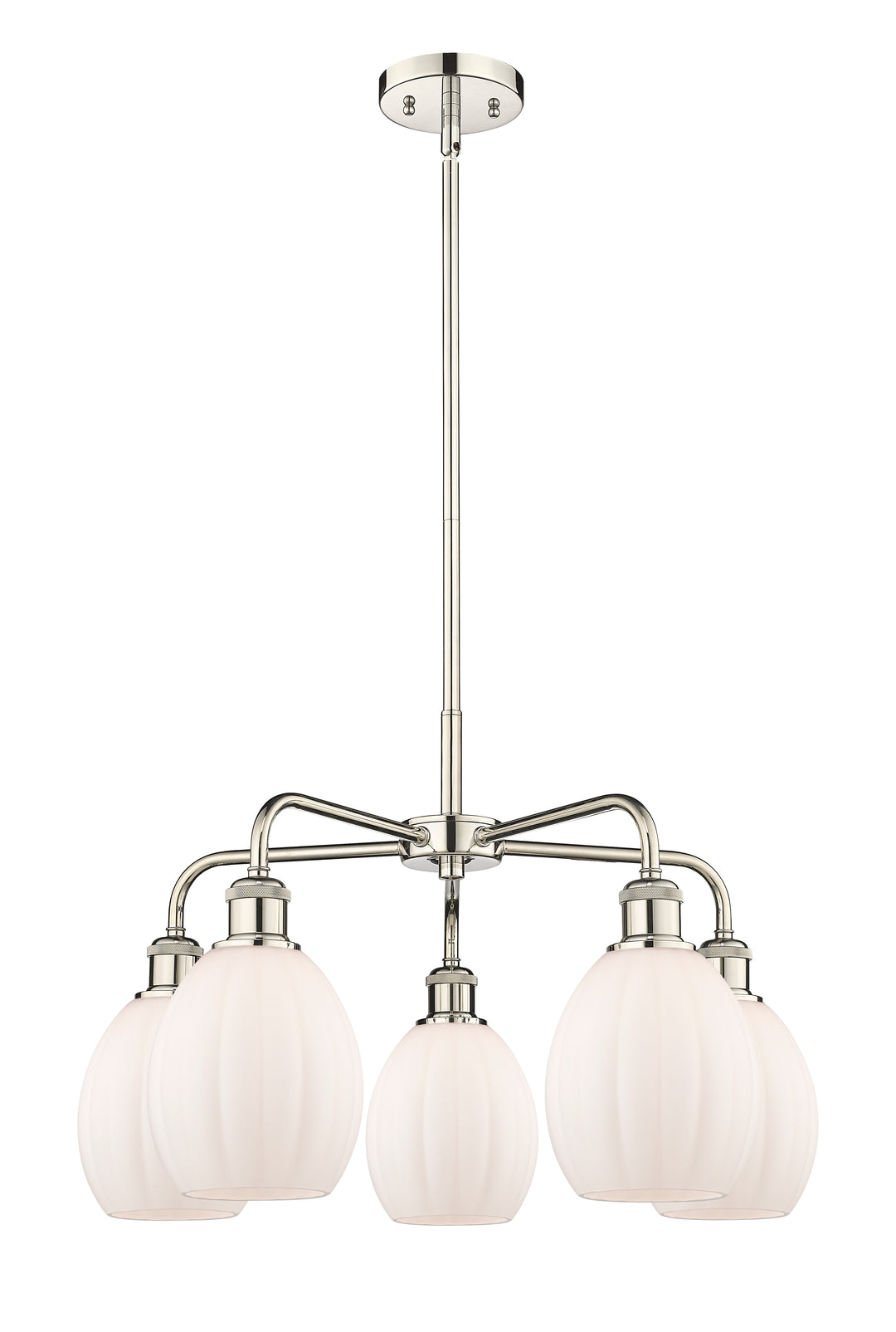 Innovations Lighting Eaton 5.5" Chandelier - Polished Nickel Chandeliers Innovations Lighting Matte White ; Glass Type: White; Ribbed  