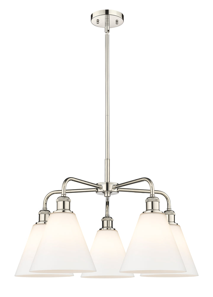 Innovations Lighting Berkshire Glass 8" Chandelier Chandeliers Innovations Lighting Polished Nickel Matte White ; Glass Type: White 