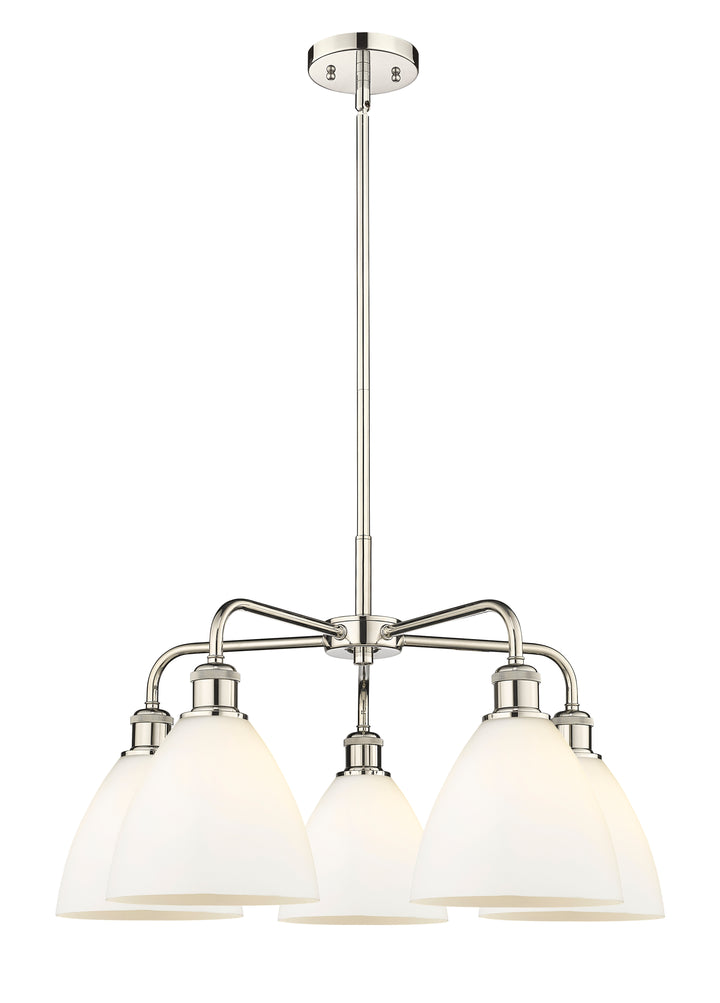 Innovations Lighting Bristol 7.5" Chandelier - Polished Nickel Chandeliers Innovations Lighting Matte White ; Glass Type: White  