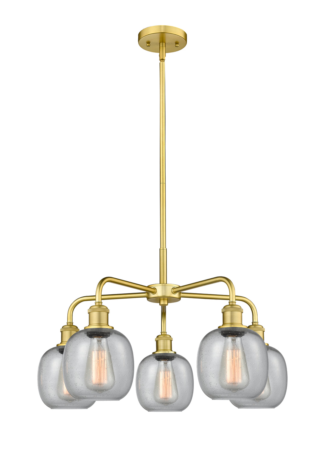 Innovations Lighting Belfast 6" Chandelier Chandeliers Innovations Lighting Satin Gold Seedy ; Glass Type: Seeded 