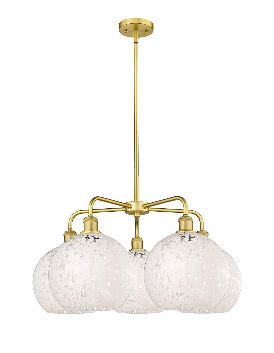 Innovations Lighting White Mouchette 10" Chandelier - Satin Gold Chandeliers Innovations Lighting White Mouchette ; Glass Type: White  