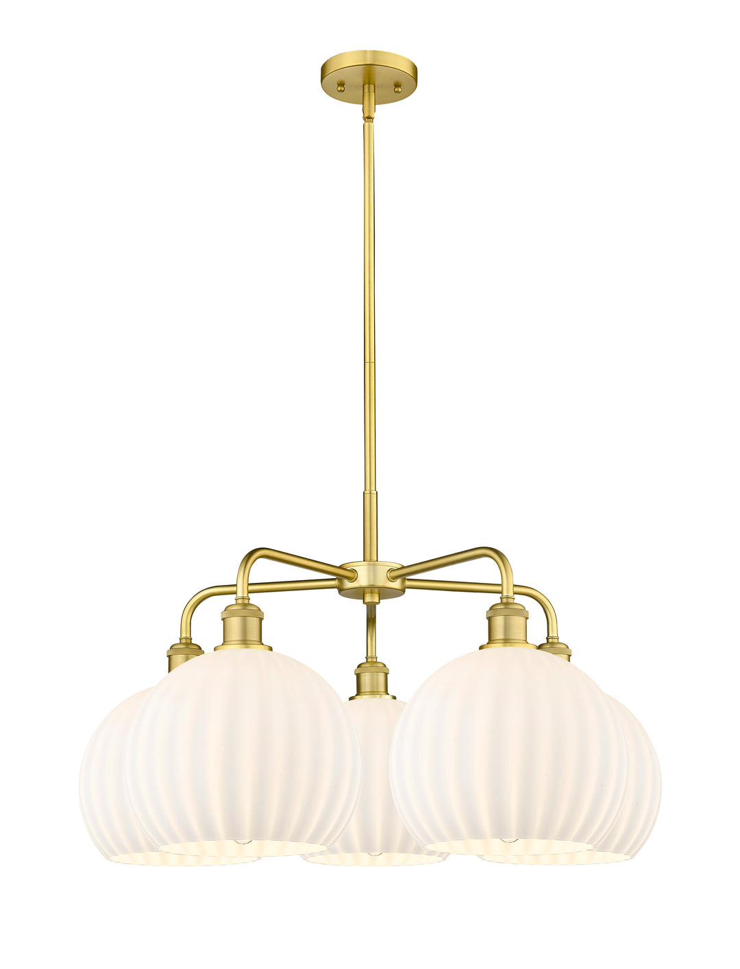 Innovations Lighting White Venetian 10" Chandelier - Satin Gold Chandeliers Innovations Lighting White Venetian ; Glass Type: White  