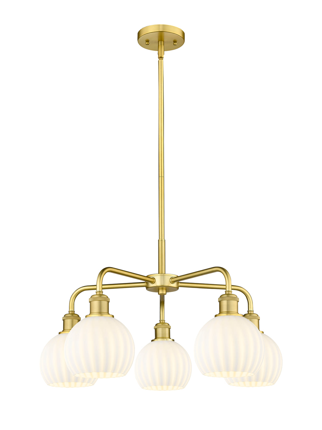 Innovations Lighting White Venetian 6" Chandelier - Satin Gold