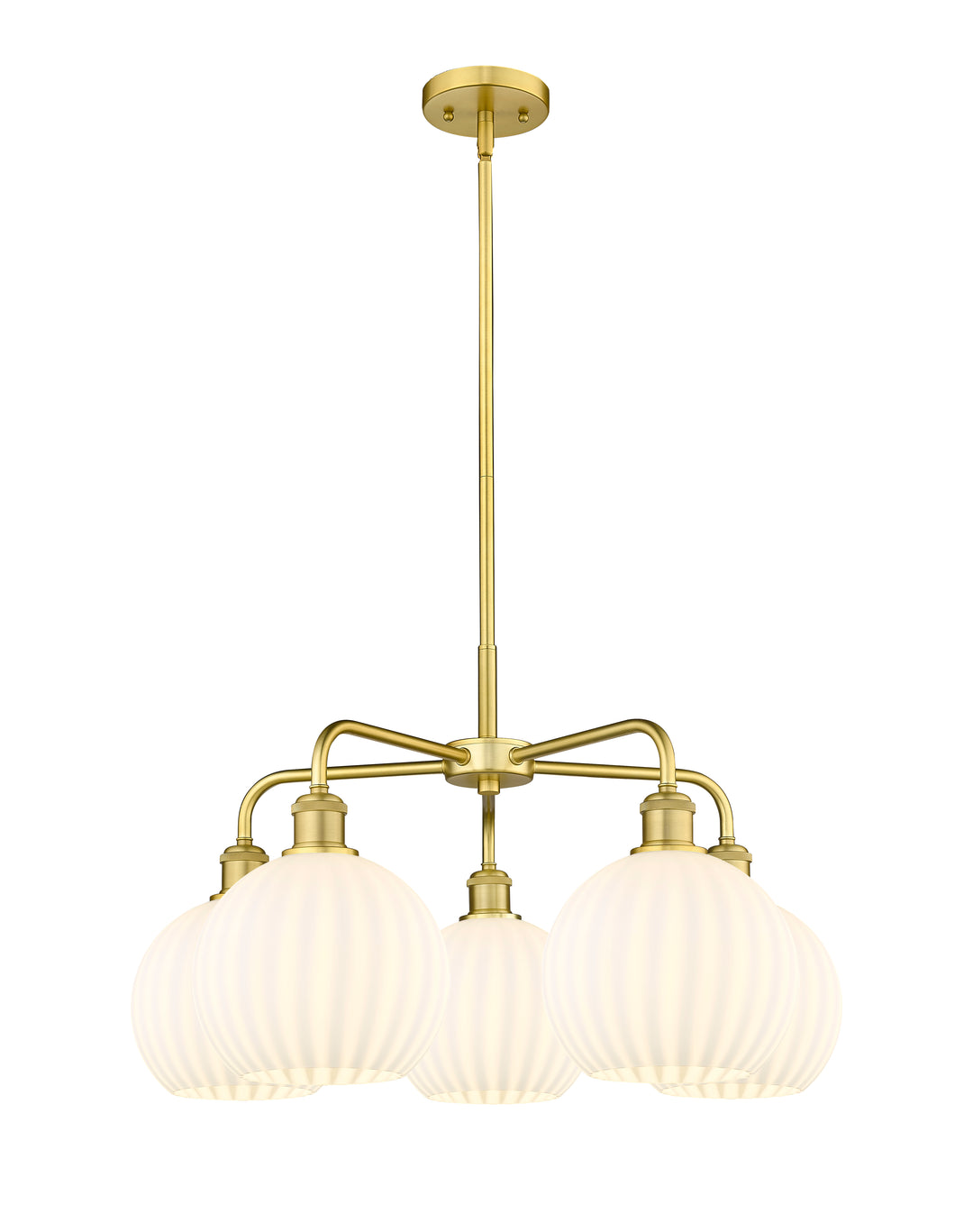 Innovations Lighting White Venetian 8" Chandelier - Satin Gold