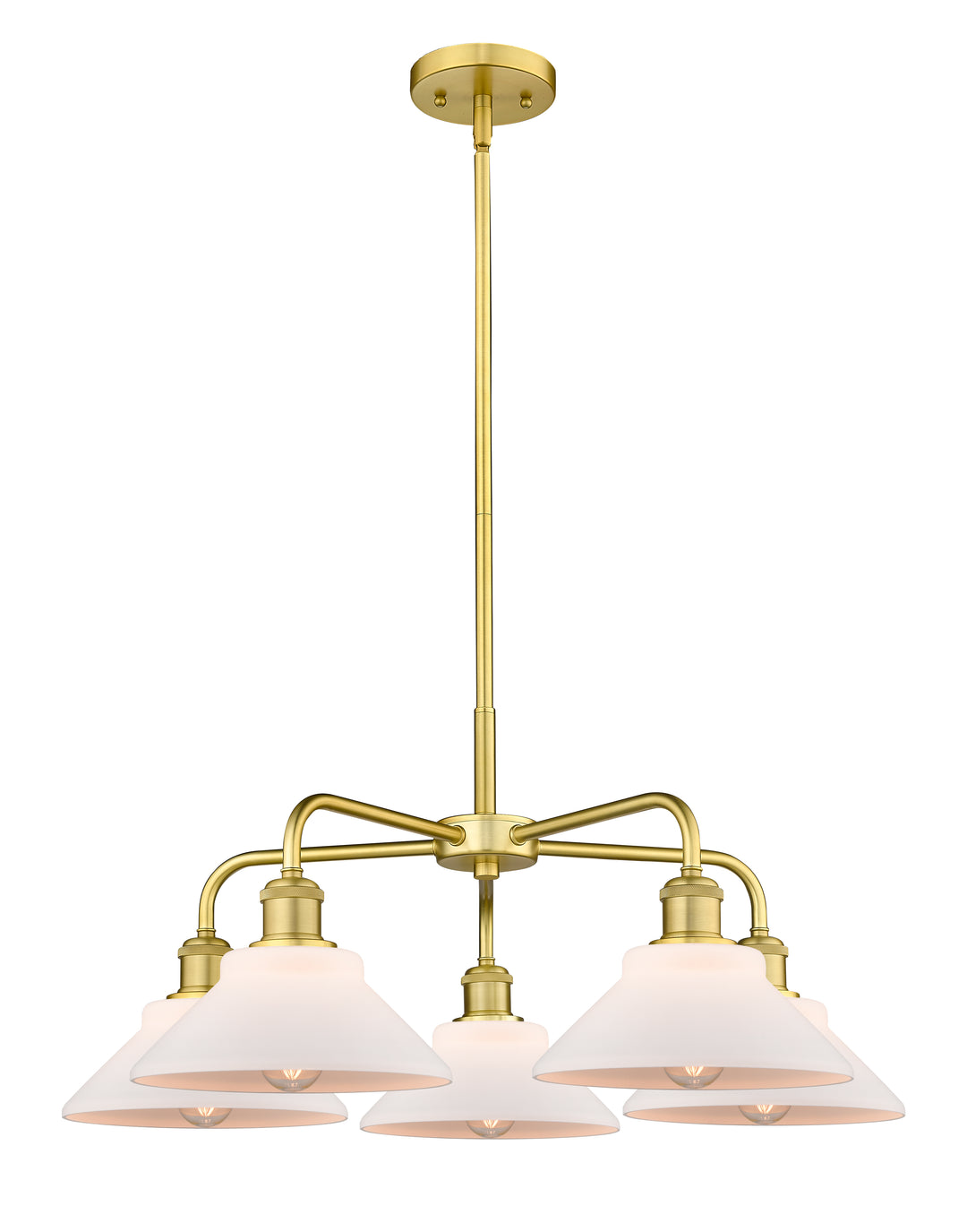 Innovations Lighting Orwell 9" Chandelier - Satin Gold Chandeliers Innovations Lighting Matte White ; Glass Type: White  