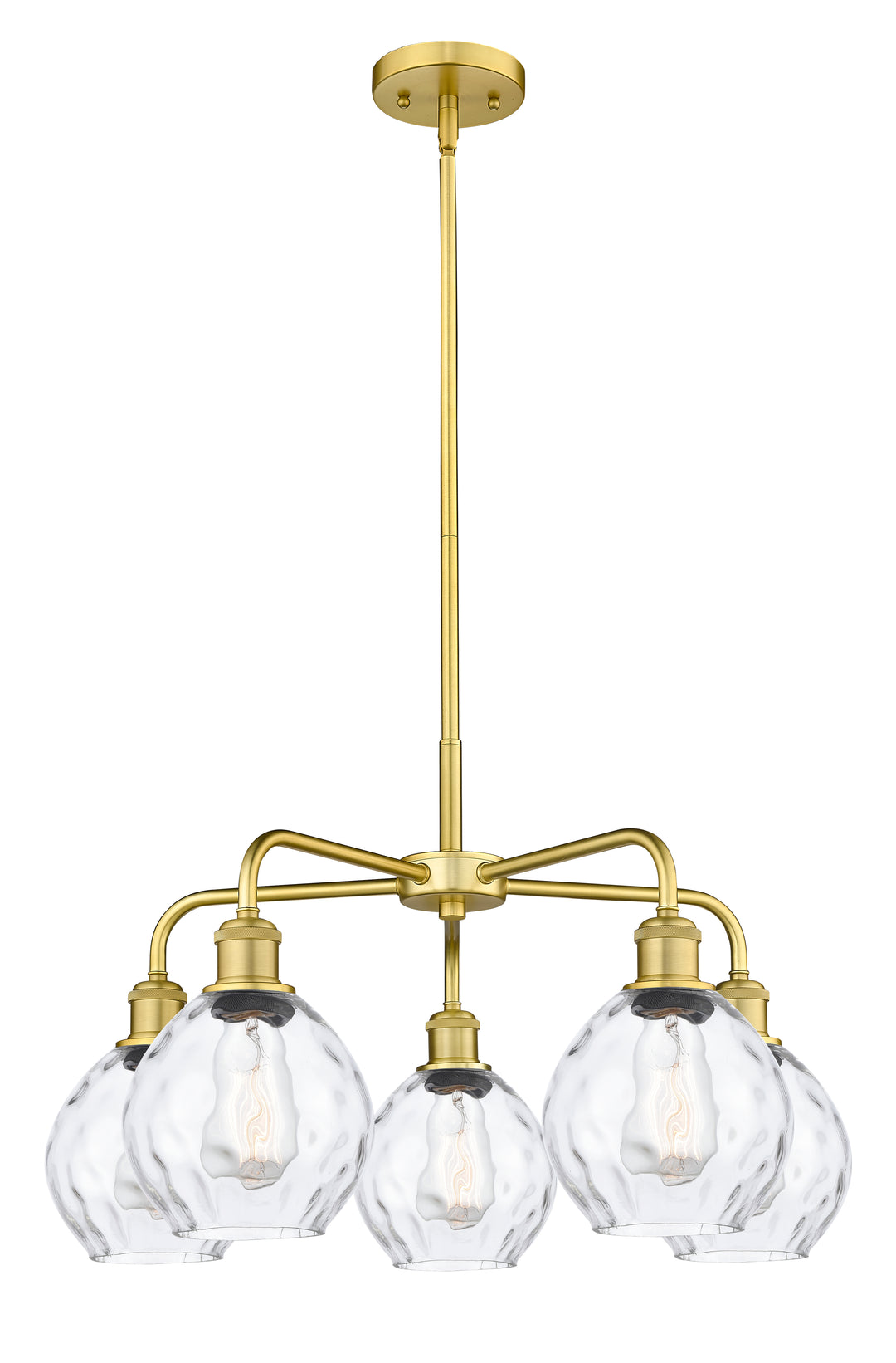 Innovations Lighting Waverly 6" Chandelier - Satin Gold Chandeliers Innovations Lighting Clear ; Glass Type: Water  