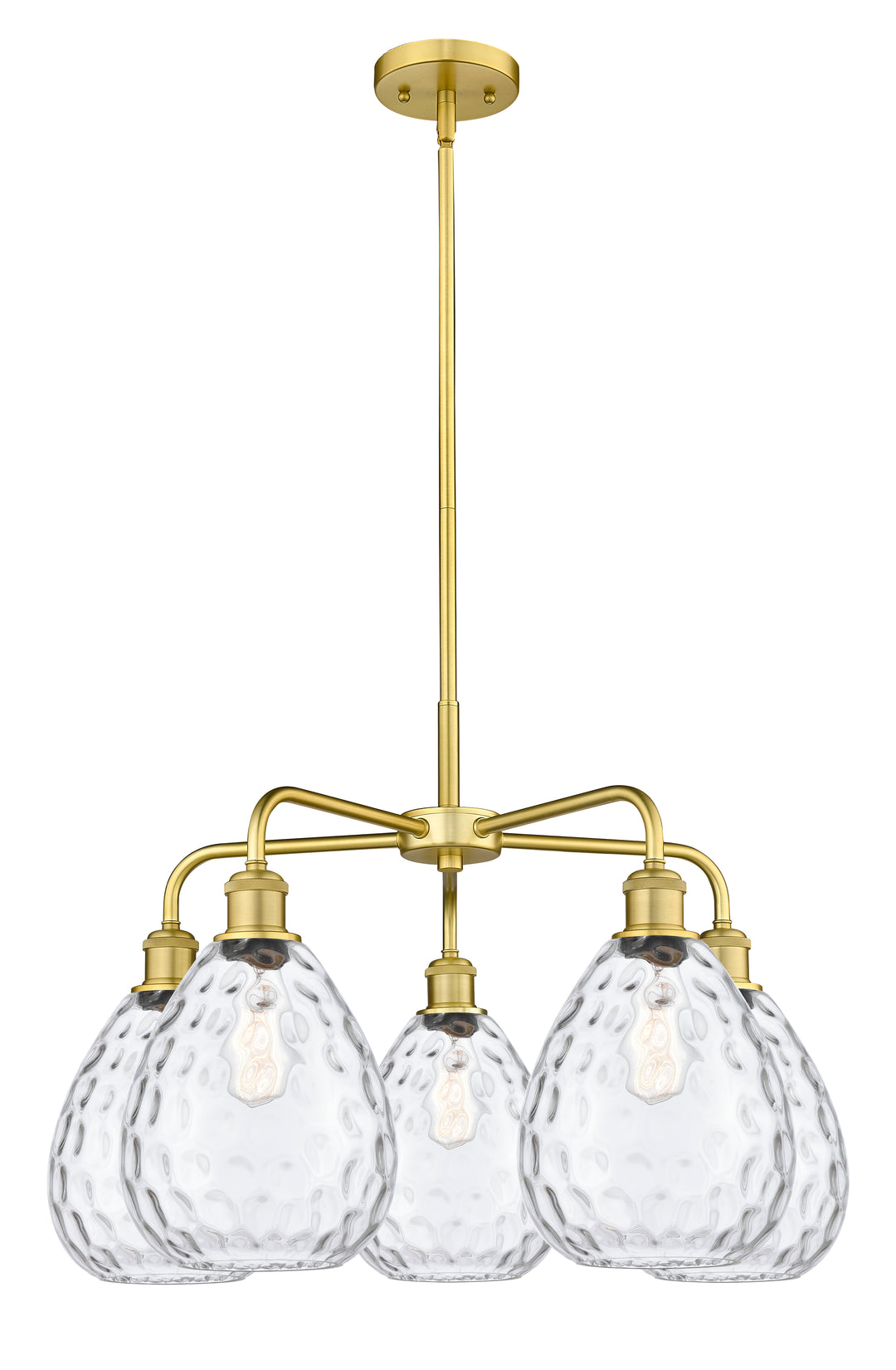 Innovations Lighting Waverly 8" Chandelier - Satin Gold Chandeliers Innovations Lighting Clear ; Glass Type: Transparent  