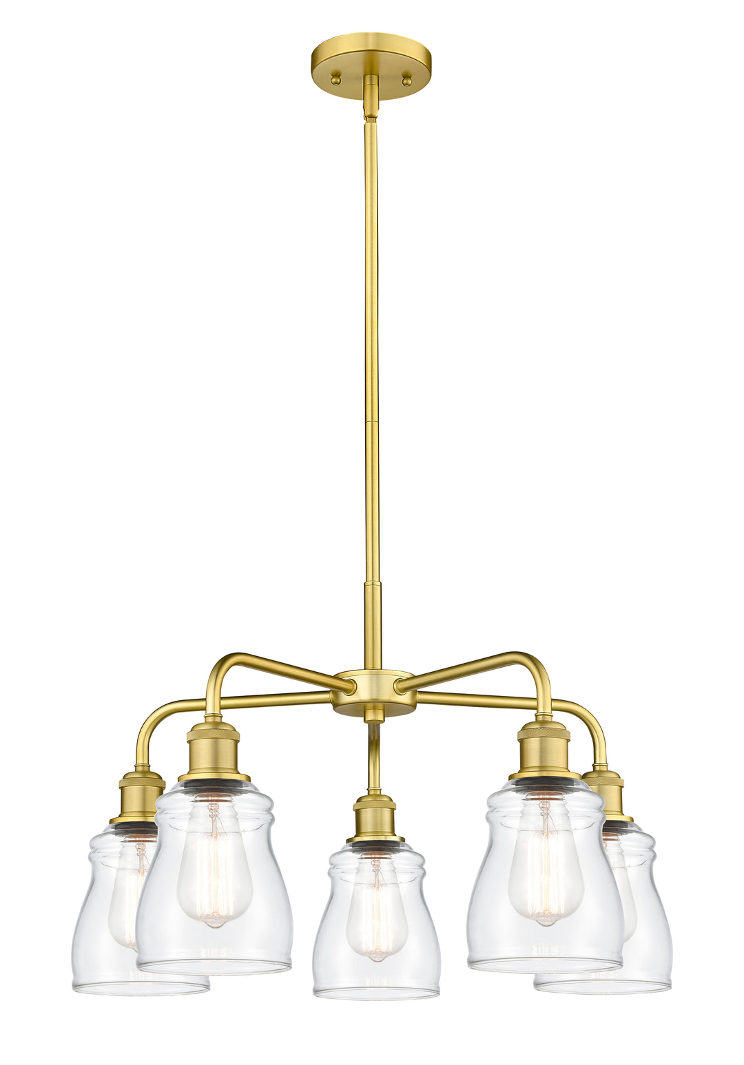 Innovations Lighting Ellery 5" Chandelier - Satin Gold Chandeliers Innovations Lighting Clear ; Glass Type: Clear  