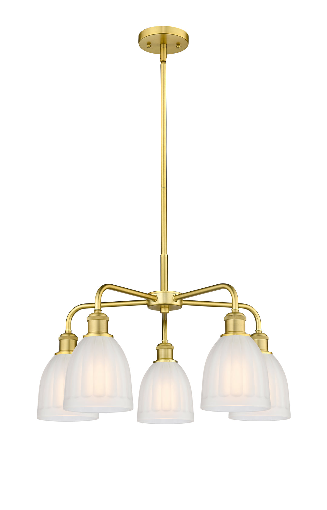 Innovations Lighting Brookfield 6" Chandelier Chandeliers Innovations Lighting Satin Gold White ; Glass Type: Frosted; Ribbed 