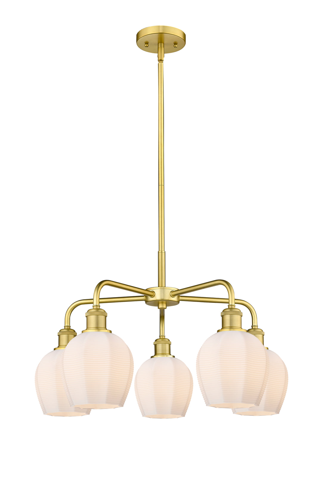 Innovations Lighting Norfolk 6" Chandelier - Satin Gold Chandeliers Innovations Lighting Matte White ; Glass Type: Frosted  