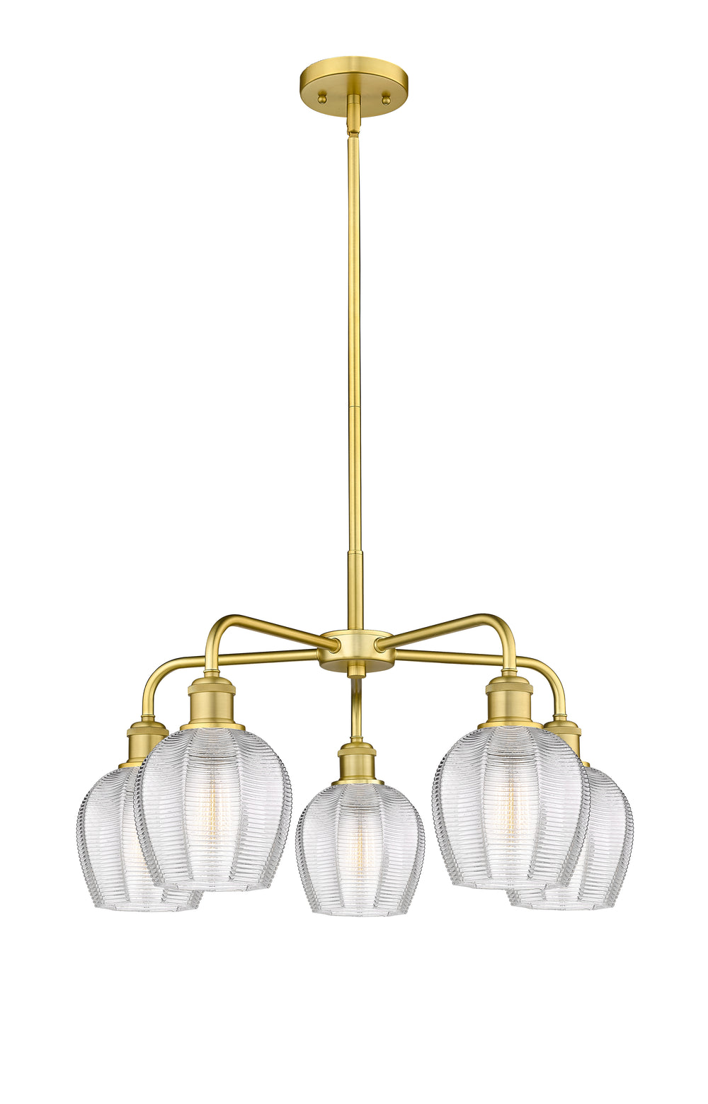 Innovations Lighting Norfolk 6" Chandelier - Satin Gold Chandeliers Innovations Lighting Clear ; Glass Type: Clear  