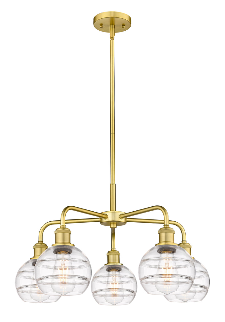 Innovations Lighting Rochester 6" Chandelier - Satin Gold Chandeliers Innovations Lighting Clear ; Glass Type: Clear  