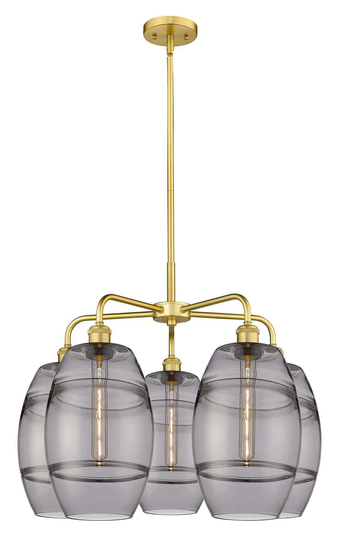 Innovations Lighting Vaz 8" Chandelier - Satin Gold Chandeliers Innovations Lighting Light Smoke ; Glass Type: Smoked  