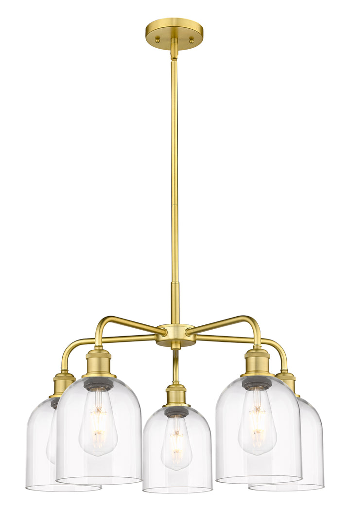 Innovations Lighting Bella 6" Chandelier Chandeliers Innovations Lighting Satin Gold Clear ; Glass Type: Clear 