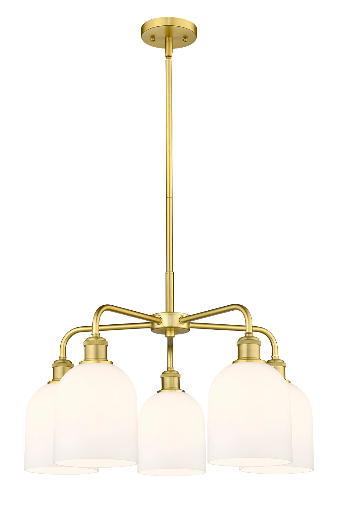 Innovations Lighting Bella 6" Chandelier Chandeliers Innovations Lighting Satin Gold White ; Glass Type: White 