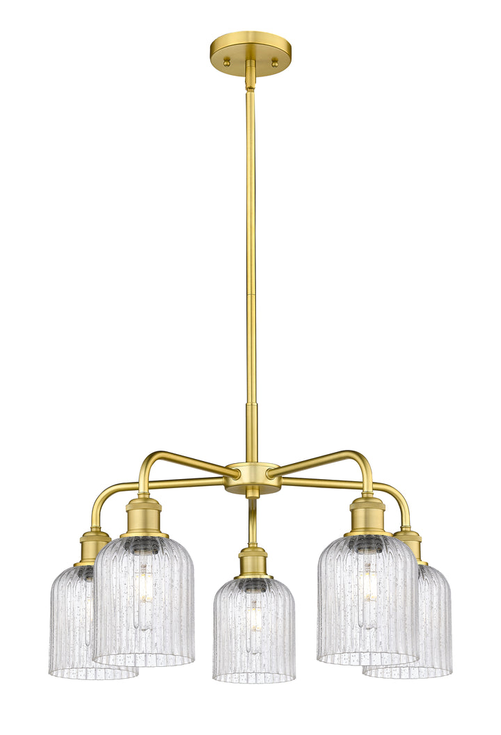 Innovations Lighting Bridal Veil 5" Chandelier Chandeliers Innovations Lighting Satin Gold Seedy ; Glass Type: Seedy; Ribbed 