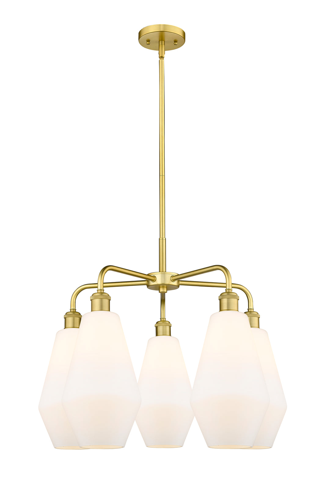 Innovations Lighting Cindyrella 7" Chandelier - Satin Gold Chandeliers Innovations Lighting Cased Matte White ; Glass Type: White  