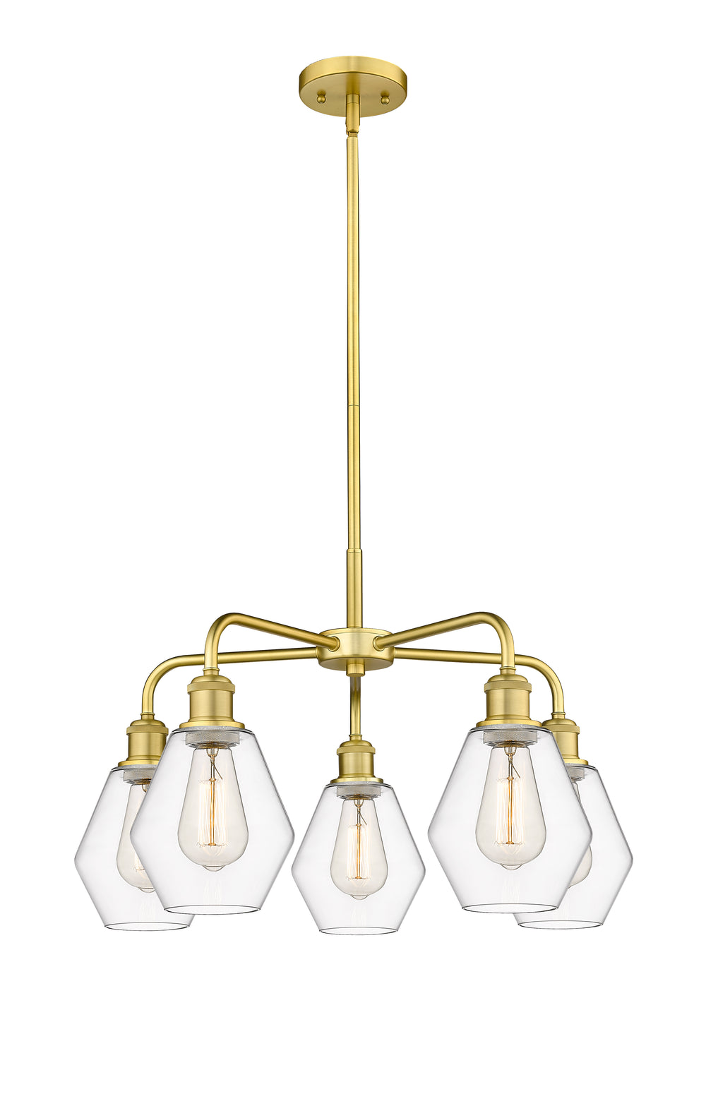 Innovations Lighting Cindyrella 6" Chandelier - Satin Gold Chandeliers Innovations Lighting Clear ; Glass Type: Clear  