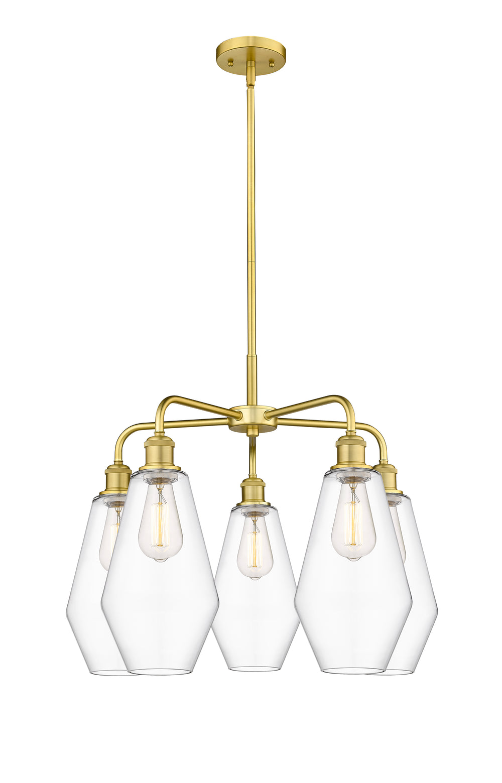 Innovations Lighting Cindyrella 7" Chandelier - Satin Gold Chandeliers Innovations Lighting Clear ; Glass Type: Clear  