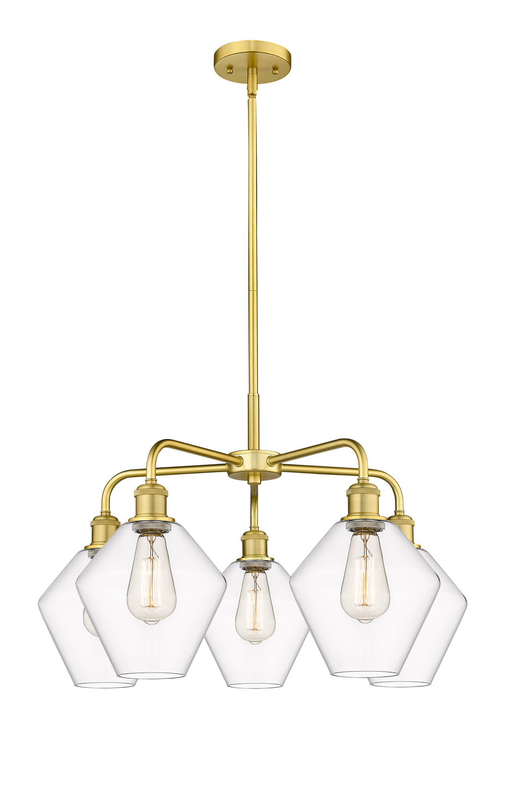 Innovations Lighting Cindyrella 8" Chandelier - Satin Gold Chandeliers Innovations Lighting Clear ; Glass Type: Clear  