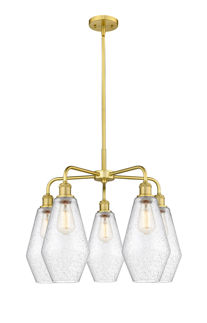 Innovations Lighting Cindyrella 7" Chandelier - Satin Gold Chandeliers Innovations Lighting Seedy ; Glass Type: Seeded  