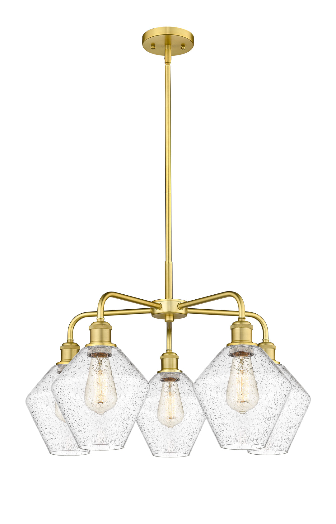 Innovations Lighting Cindyrella 8" Chandelier - Satin Gold Chandeliers Innovations Lighting Seedy ; Glass Type: Seeded  