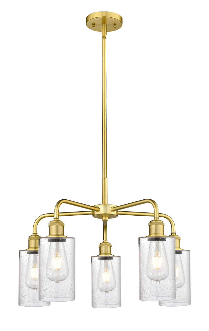 Innovations Lighting Clymer 4" Chandelier - Satin Gold Chandeliers Innovations Lighting Seedy ; Glass Type: Transparent  