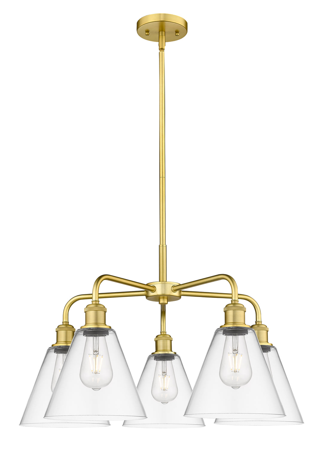 Innovations Lighting Berkshire Glass 8" Chandelier Chandeliers Innovations Lighting Satin Gold Clear ; Glass Type: Clear 