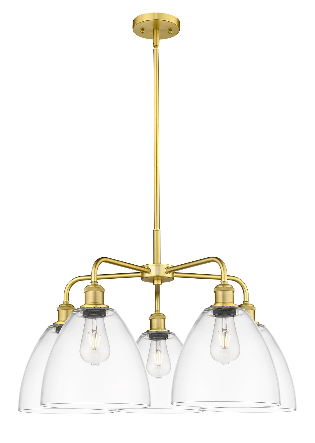 Innovations Lighting Bristol 9" Chandelier Chandeliers Innovations Lighting Satin Gold Clear ; Glass Type: Clear 