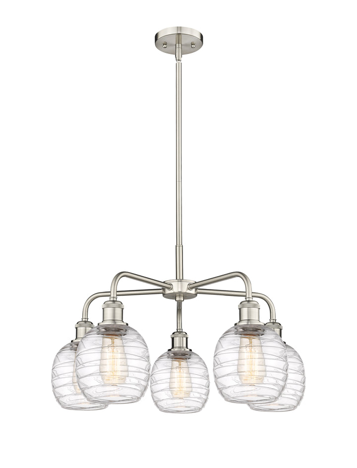 Innovations Lighting Belfast 6" Chandelier Chandeliers Innovations Lighting Satin Nickel Deco Swirl ; Glass Type: Clear 