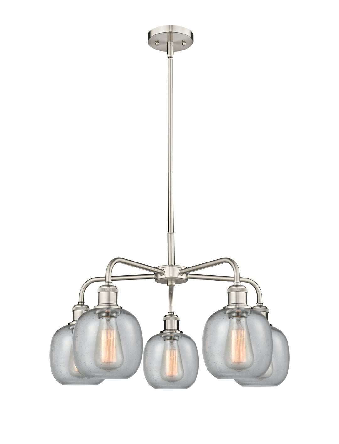 Innovations Lighting Belfast 6" Chandelier Chandeliers Innovations Lighting Satin Nickel Seedy ; Glass Type: Seeded 