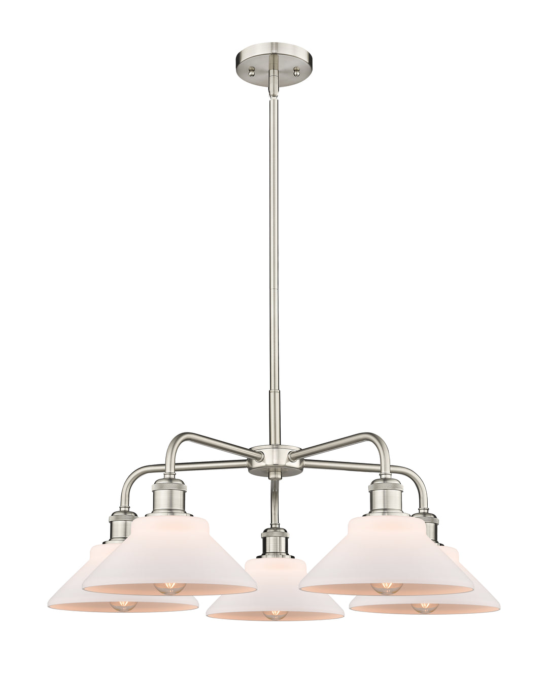 Innovations Lighting Orwell 9" Chandelier - Satin Nickel Chandeliers Innovations Lighting Matte White ; Glass Type: White  