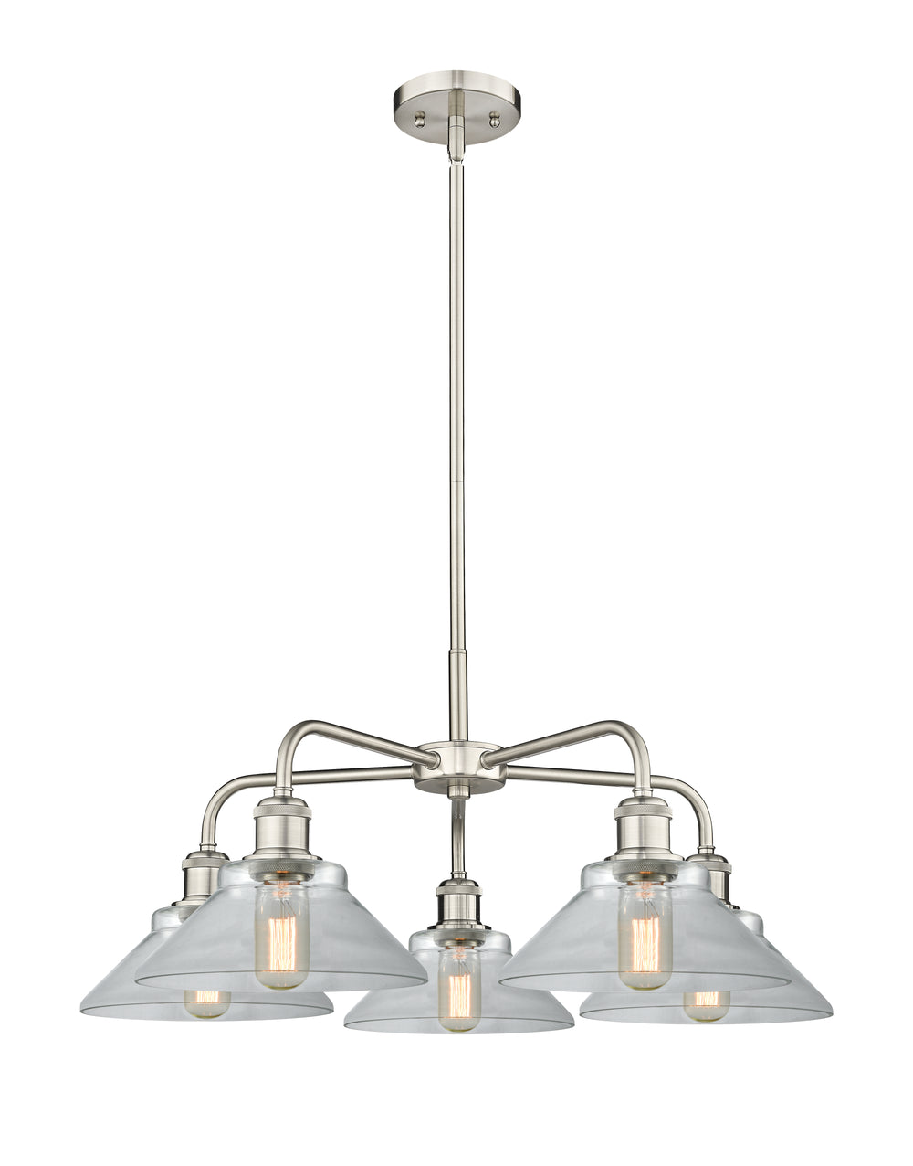 Innovations Lighting Orwell 9" Chandelier - Satin Nickel Chandeliers Innovations Lighting Clear ; Glass Type: Clear  