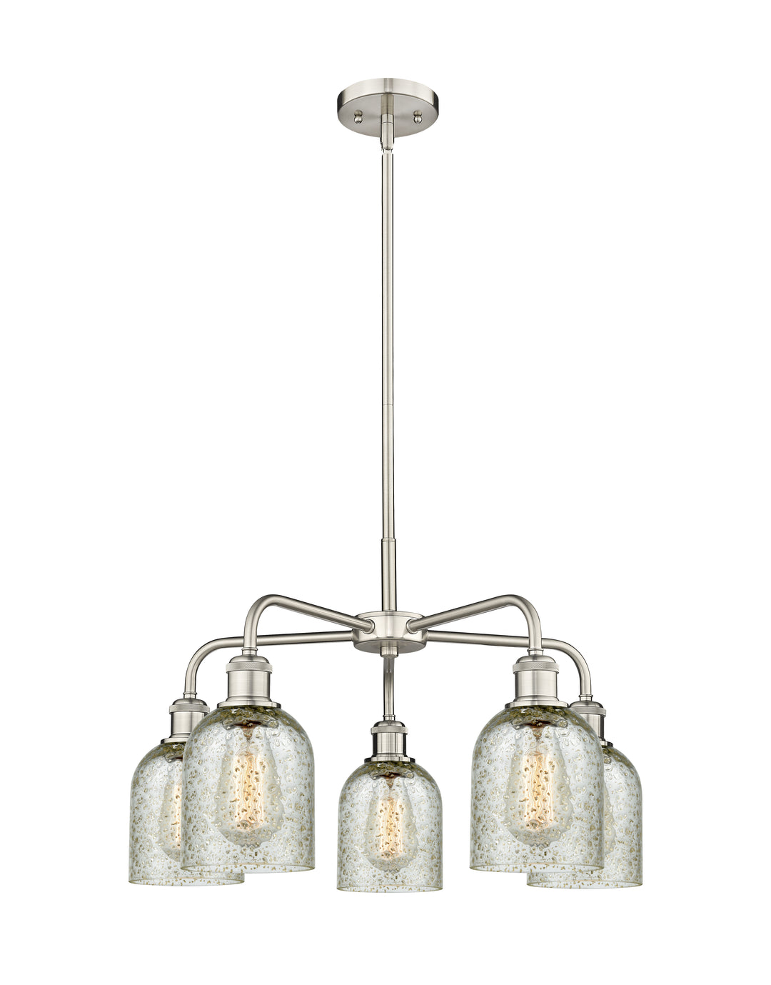 Innovations Lighting Caledonia 5" Chandelier Chandeliers Innovations Lighting Satin Nickel Mica ; Glass Type: Colorful 