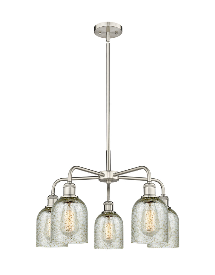 Innovations Lighting Caledonia 5" Chandelier Chandeliers Innovations Lighting Satin Nickel Mica ; Glass Type: Colorful 