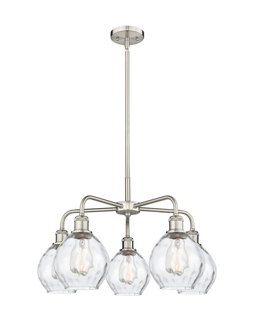 Innovations Lighting Waverly 6" Chandelier - Satin Nickel Chandeliers Innovations Lighting Clear ; Glass Type: Water  