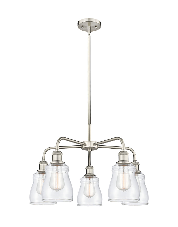 Innovations Lighting Ellery 5" Chandelier - Satin Nickel Chandeliers Innovations Lighting Clear ; Glass Type: Clear  