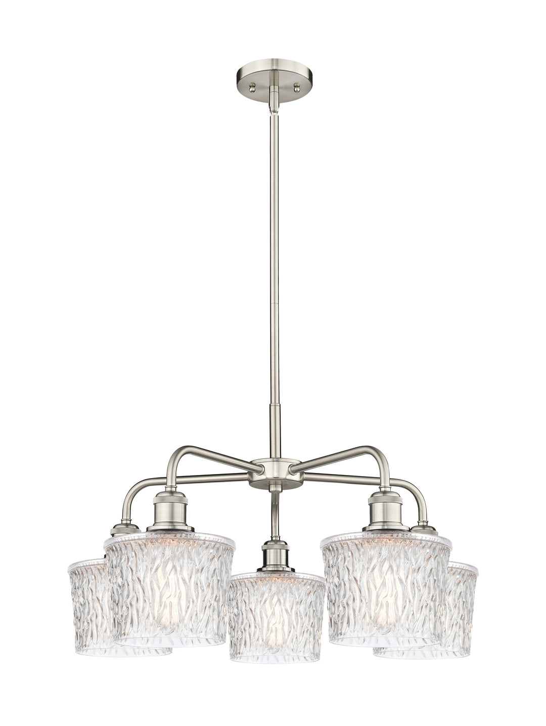 Innovations Lighting Niagara 6.5" Chandelier - Satin Nickel Chandeliers Innovations Lighting Clear ; Glass Type: Transparent; Textured  