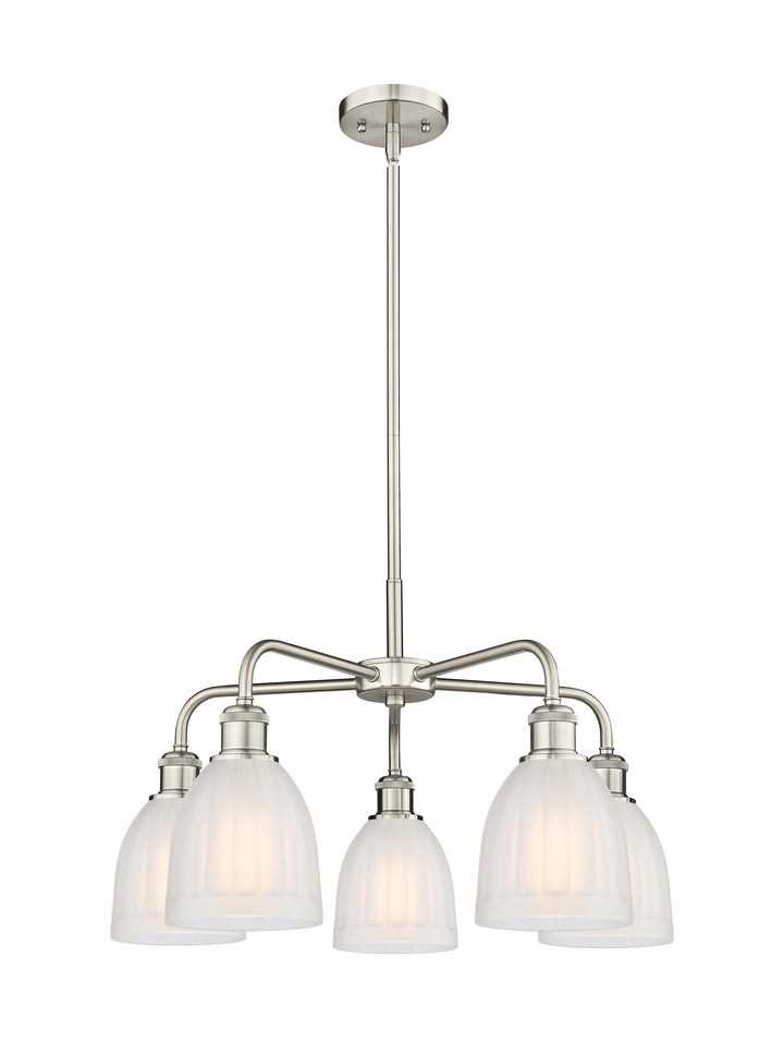 Innovations Lighting Brookfield 6" Chandelier Chandeliers Innovations Lighting Satin Nickel White ; Glass Type: Frosted; Ribbed 